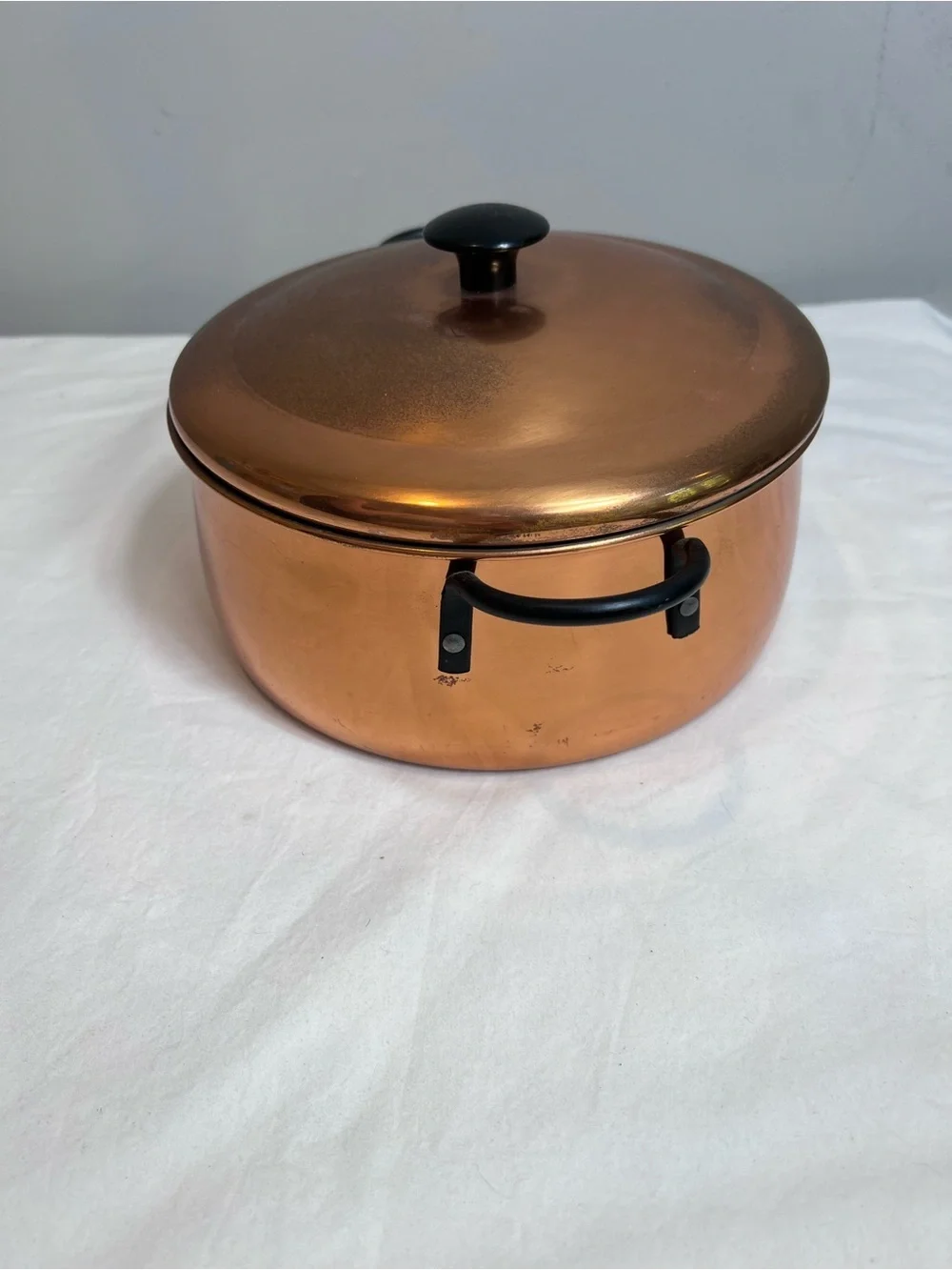 Coppercraft Guild 8” copper pot casserole server serving with a lid